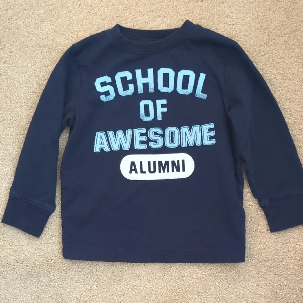 Gymboree Navy Blue 'School of Awesome Alumni' Long Sleeve Tee